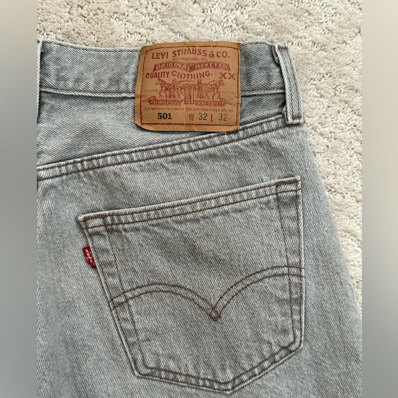 Vintage 90’s Levi’s 501 Button Fly USA Made Straight 28 x 32🔥 Light Gray - Picture 4 of 15